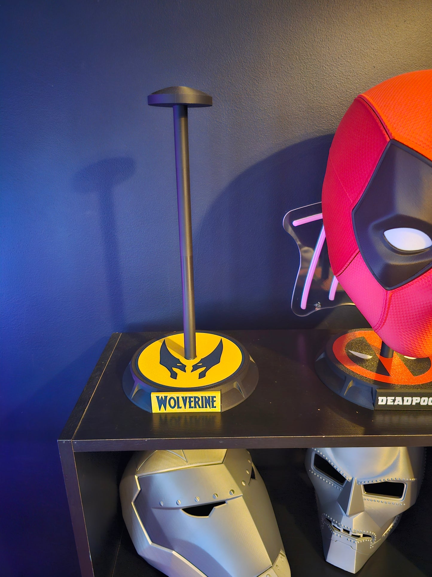 5. Helmet Display Stand for Wolverine, Deadpool and Spiderman Mask Helmet Replica Cosplay