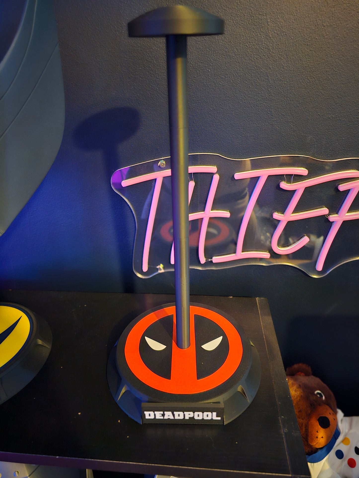 5. Helmet Display Stand for Wolverine, Deadpool and Spiderman Mask Helmet Replica Cosplay