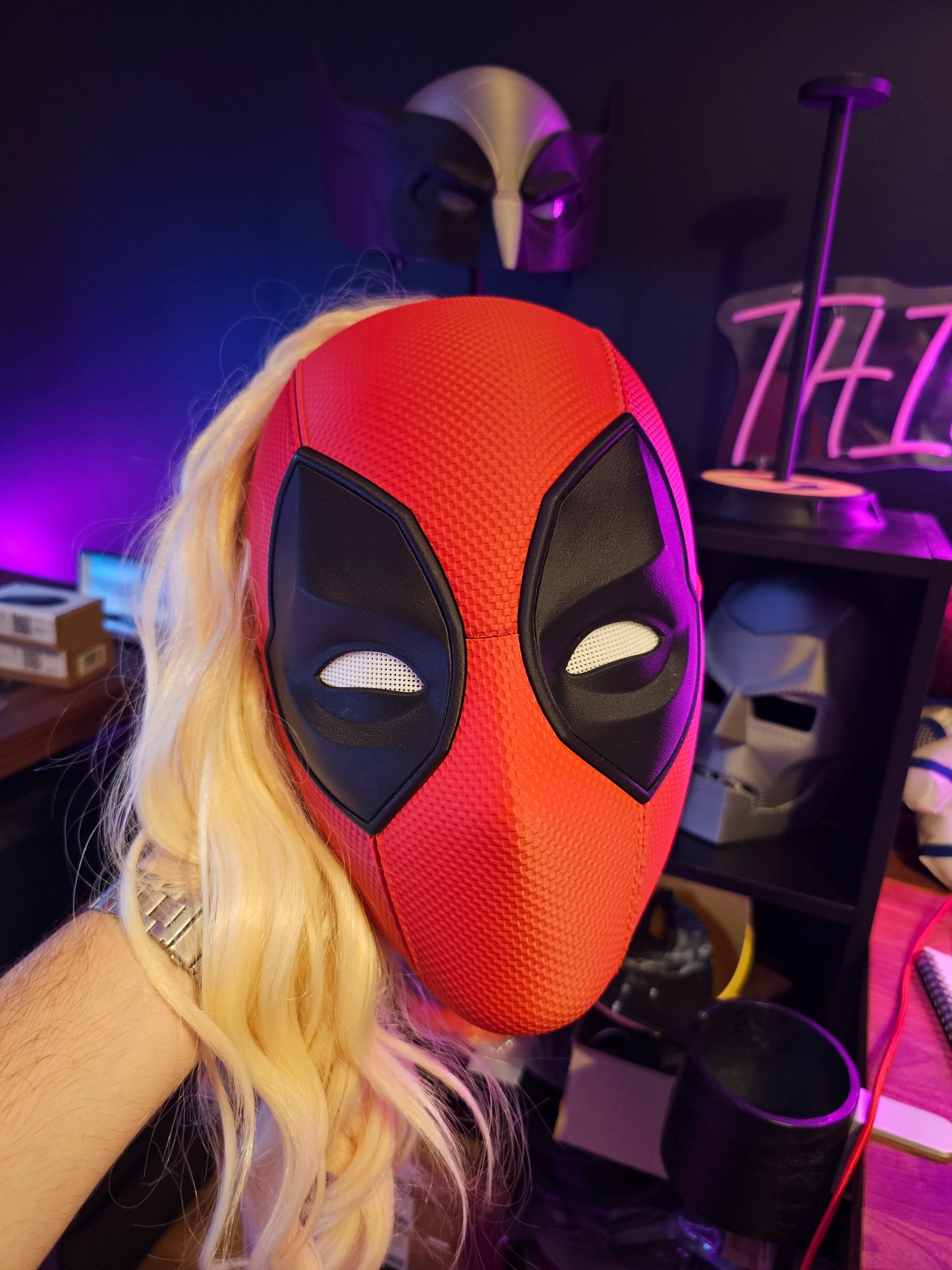 3. Ladypool Lady Deadpool 3 Mask Cowl Helmet Deadpool and Wolverine Custom Replica Cosplay