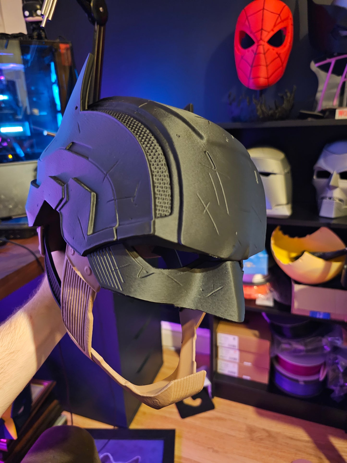 4. Batman Inspired Dark Detective Mask Cowl Helmet Custom Replica Cosplay