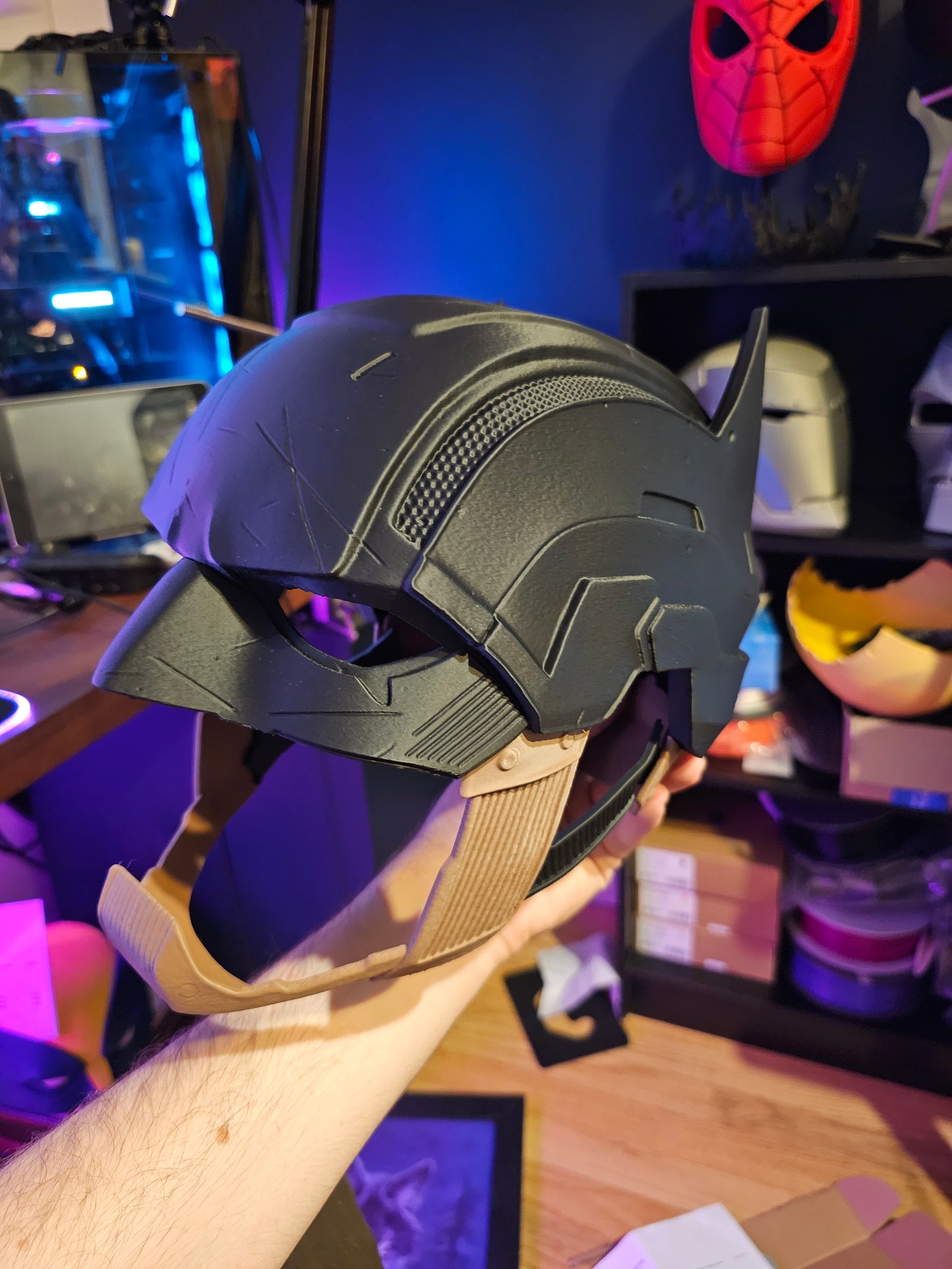 4. Batman Inspired Dark Detective Mask Cowl Helmet Custom Replica Cosplay