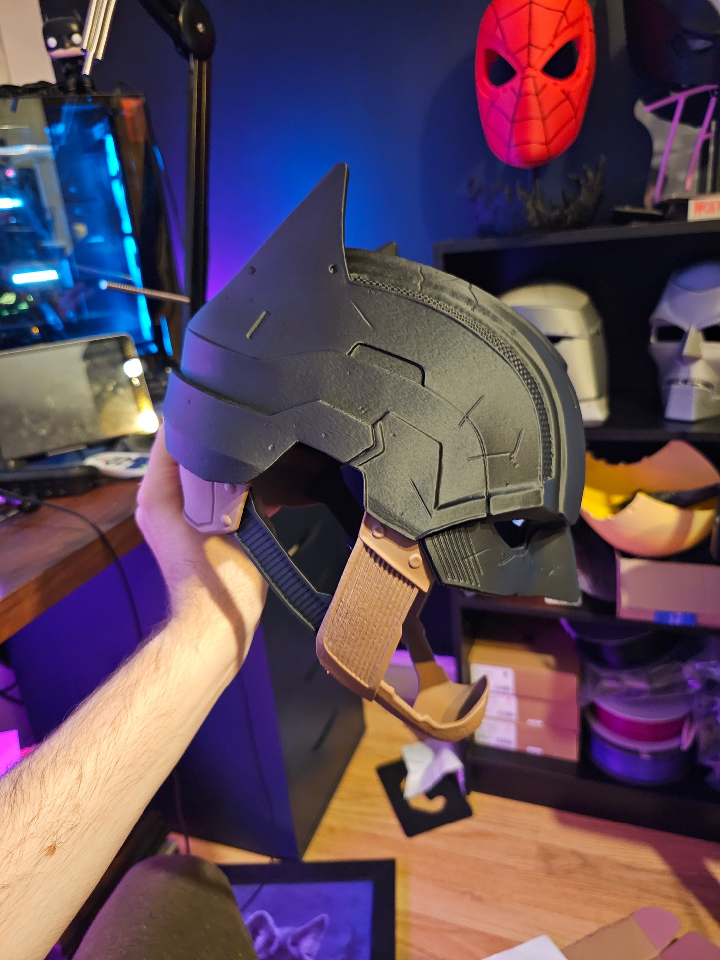 4. Batman Inspired Dark Detective Mask Cowl Helmet Custom Replica Cosplay
