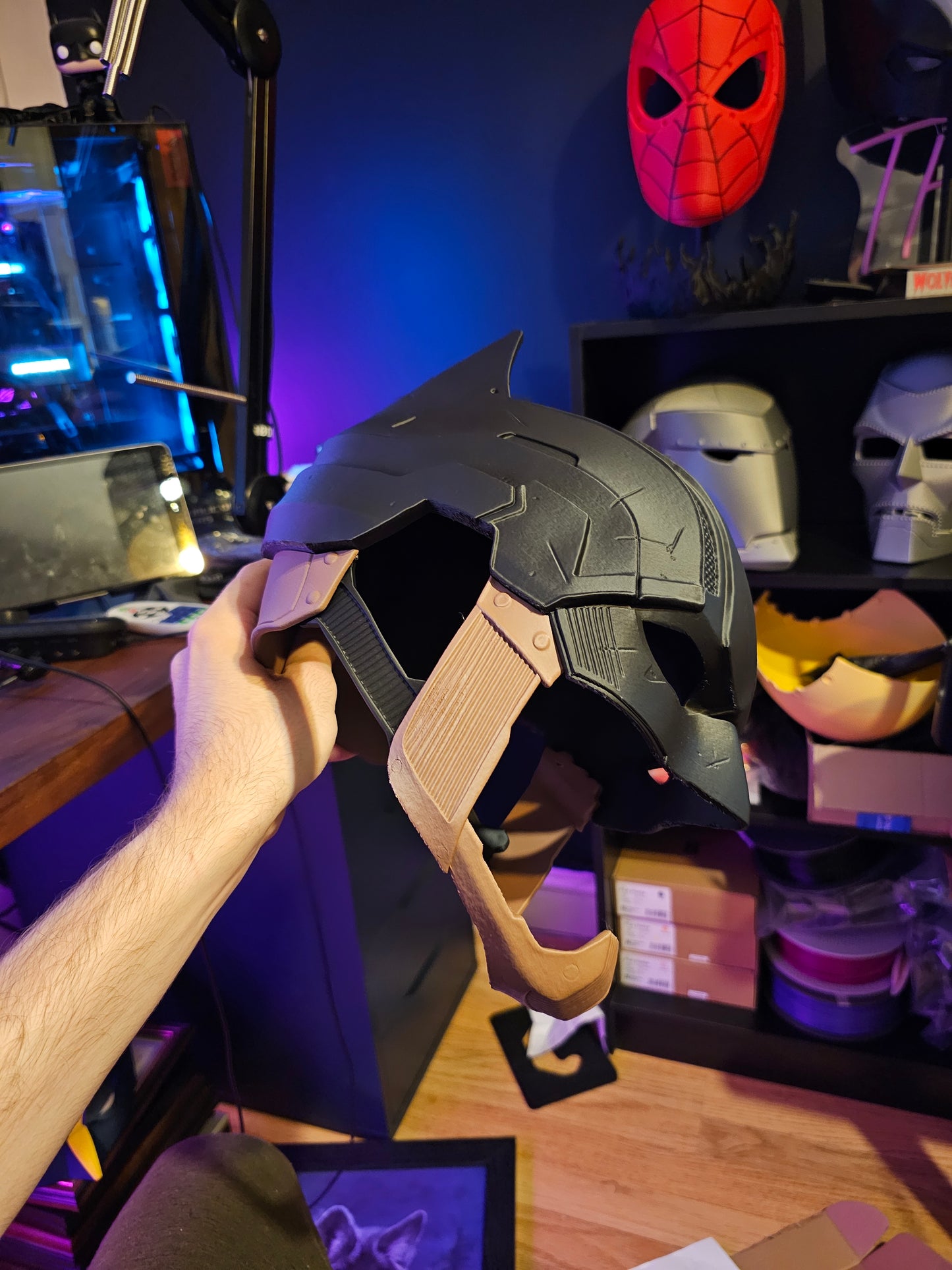 4. Batman Inspired Dark Detective Mask Cowl Helmet Custom Replica Cosplay