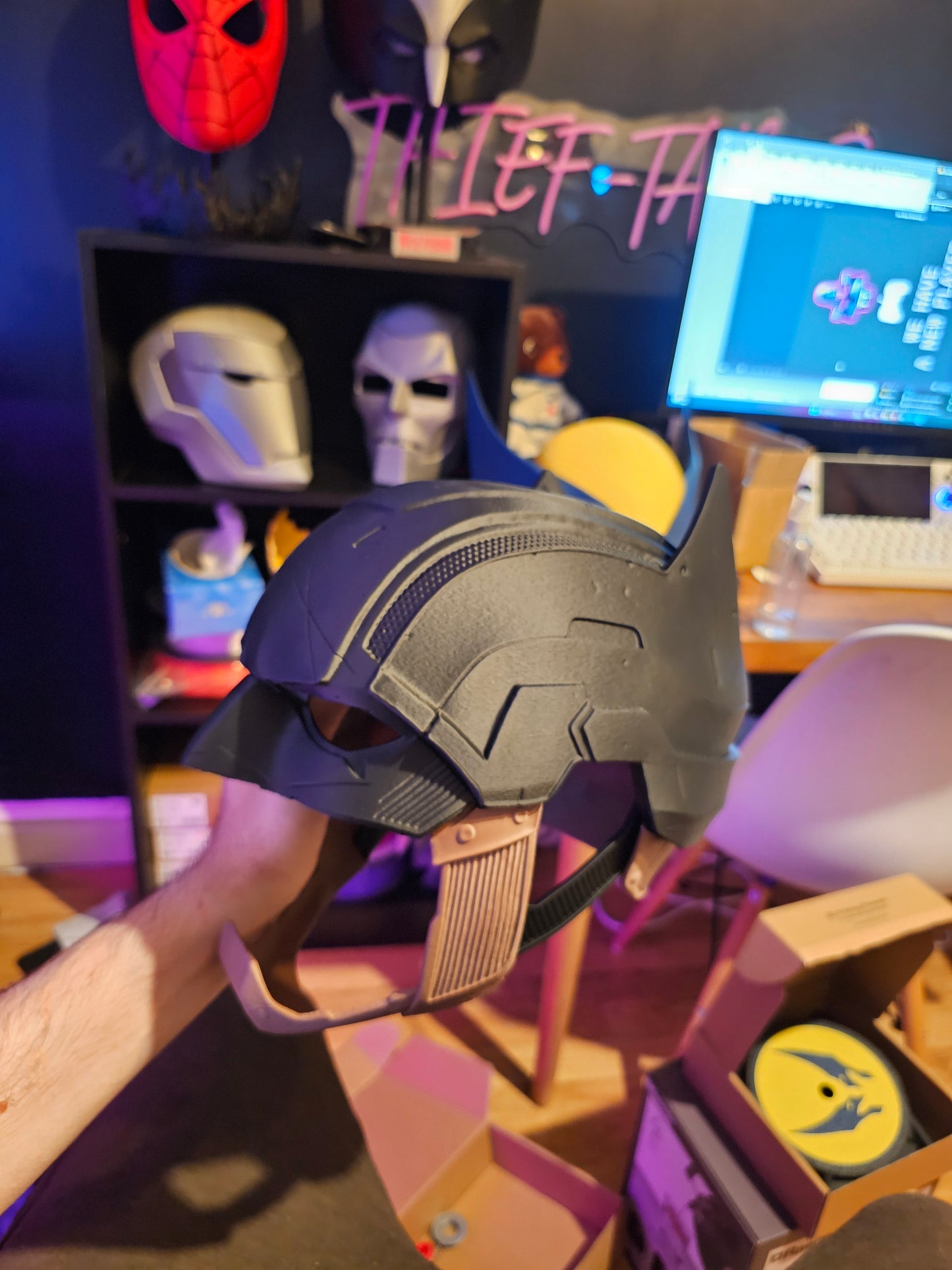4. Batman Inspired Dark Detective Mask Cowl Helmet Custom Replica Cosplay